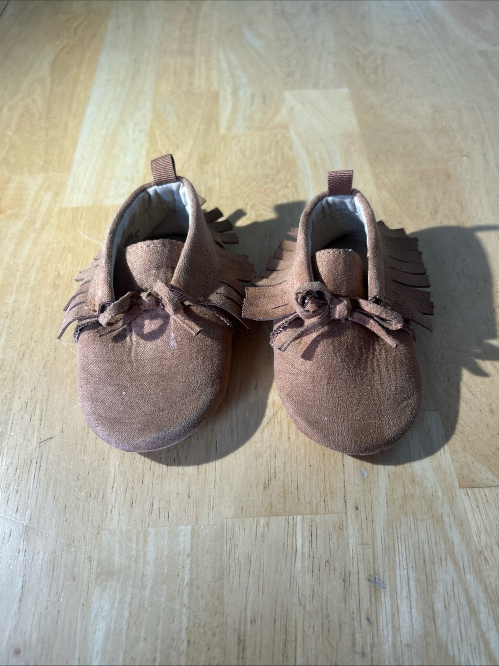 Old Navy Brown Suede Fringe Moccasins for Kids